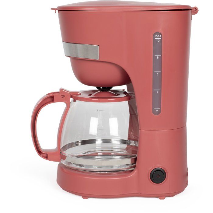 LIVOO Electric Coffee Maker, 750 W, 1.25 L, 10-12 Cups, Chili Red, DOD200RC