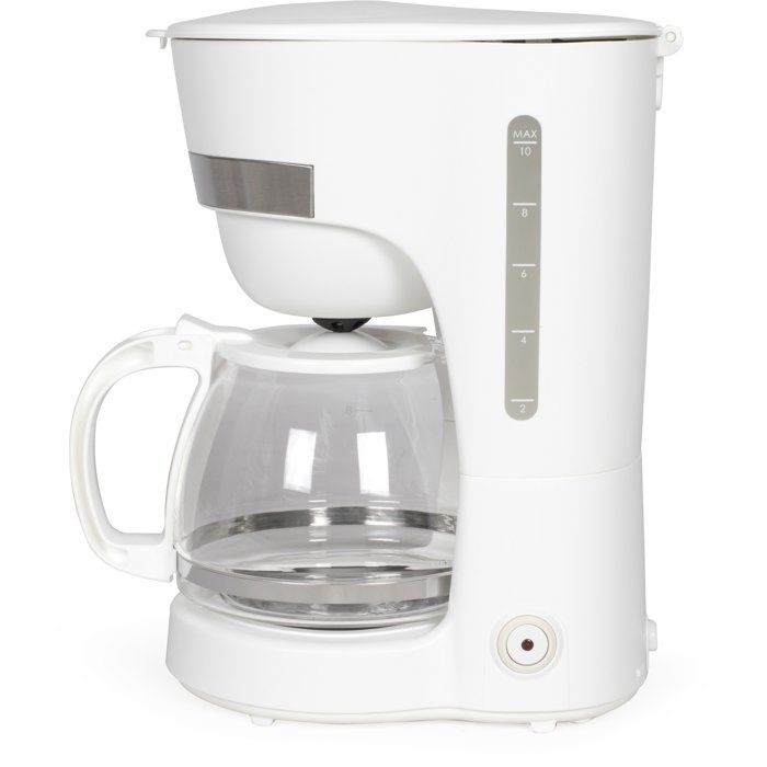 LIVOO Electric Coffee Maker, 750 W, 1.25 L, 10-12 Cups, White, DOD200W