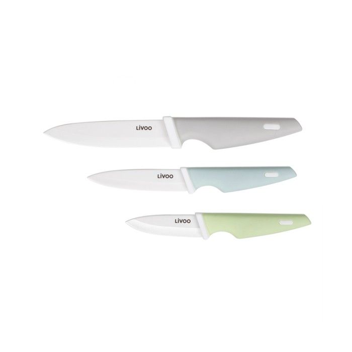LIVOO 3-Piece Knife Block - Ceramic Blade - 7.5/ 10/ 12.5 cm - MEC137