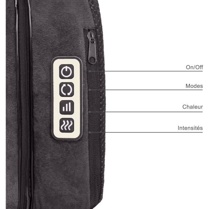 LIVOO 2-in-1 Shiatsu Massager - DOS204 - Feet and Back - 24 Heads - 3 Speeds - With Heat