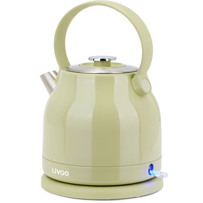 LIVOO Retro Kettle - 2200 W - 1.5 L - 360° Swivel Base - Matcha - DOD202M