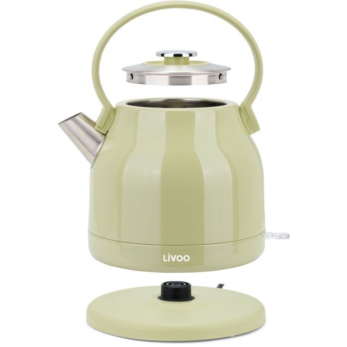 LIVOO Retro Kettle - 2200 W - 1.5 L - 360° Swivel Base - Matcha - DOD202M