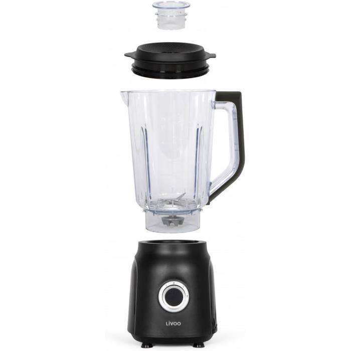 LIVOO Blender - 1.5 L - 600 W - 22,000 RPM - 2 Speeds - Black