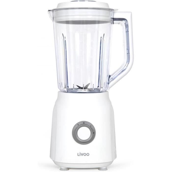 LIVOO Blender - 1.5 L - 600 W - 22,000 RPM - 2 Speeds - Turbo White