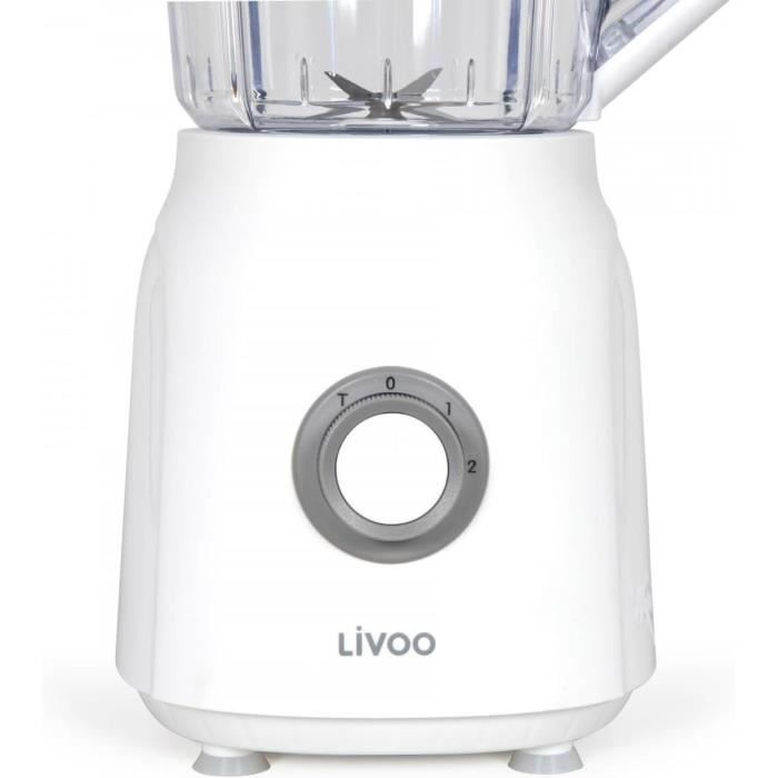 LIVOO Blender - 1.5 L - 600 W - 22,000 RPM - 2 Speeds - Turbo White