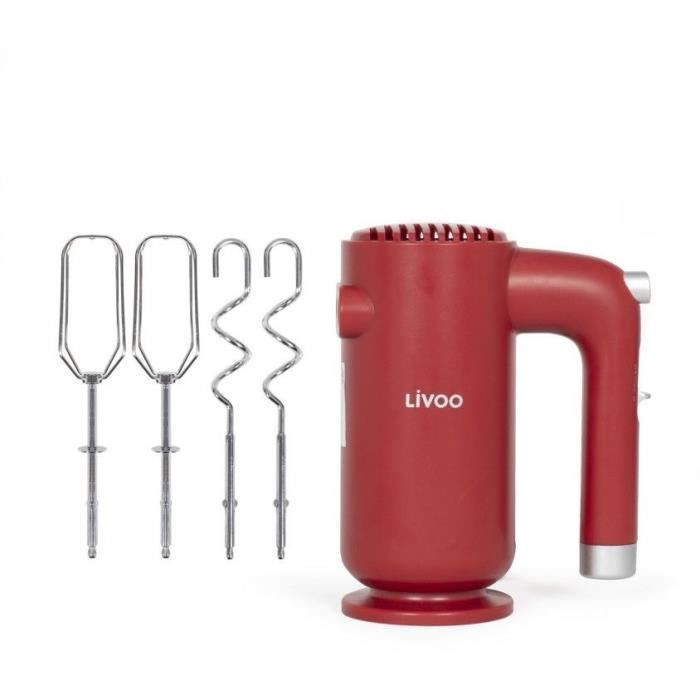 LIVOO Electric Mixer - 250 W - 5 Speeds - DOP243R - Red