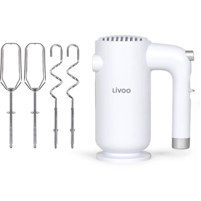 LIVOO Electric Mixer - 250 W - 5 Speeds - Turbo Function - White