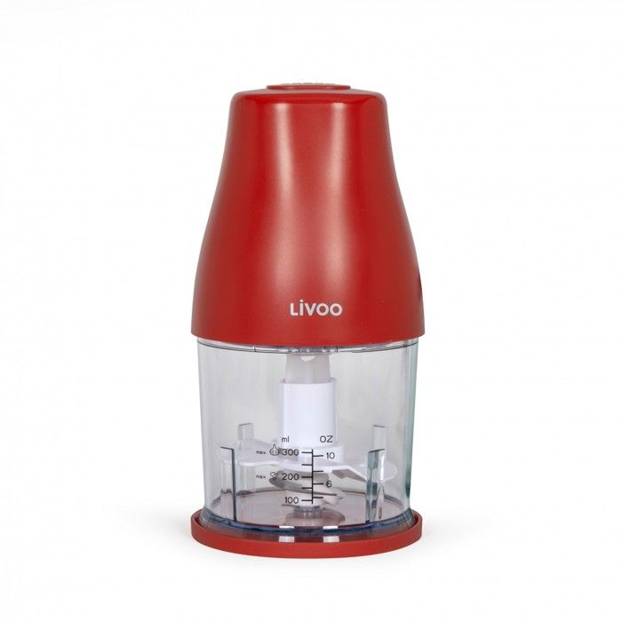 LIVOO Food Processor - DOP244R - 400W - 300 ml - 2 Stainless Steel Blades