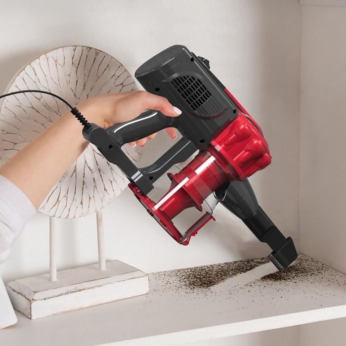 LIVOO DOH142 Corded Stick Vacuum Cleaner - 600 W - 12 kPa - 0.55 L - Red