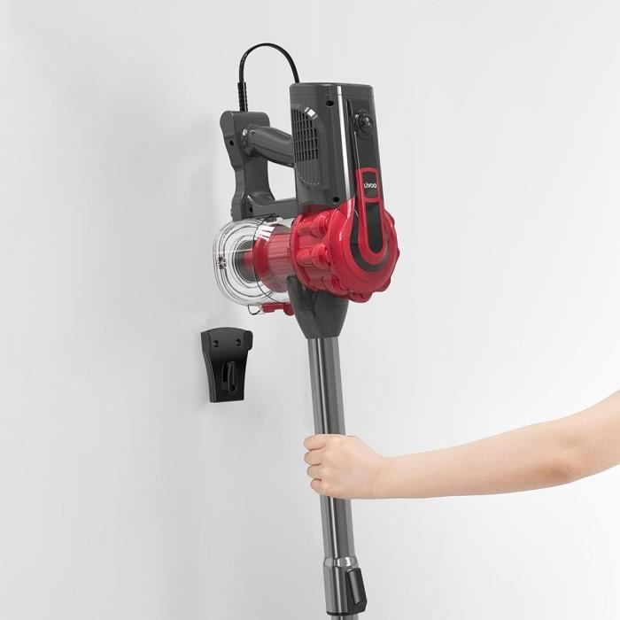 LIVOO DOH142 Corded Stick Vacuum Cleaner - 600 W - 12 kPa - 0.55 L - Red