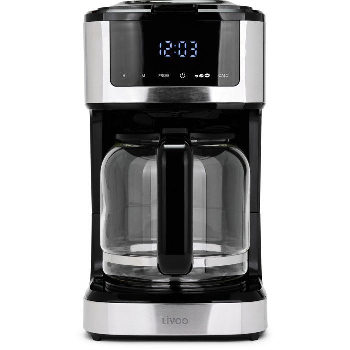 Programmable electric coffee maker - LIVOO - DOD208 - 900 W - 1.8 L - 12 to 15 cups - Black