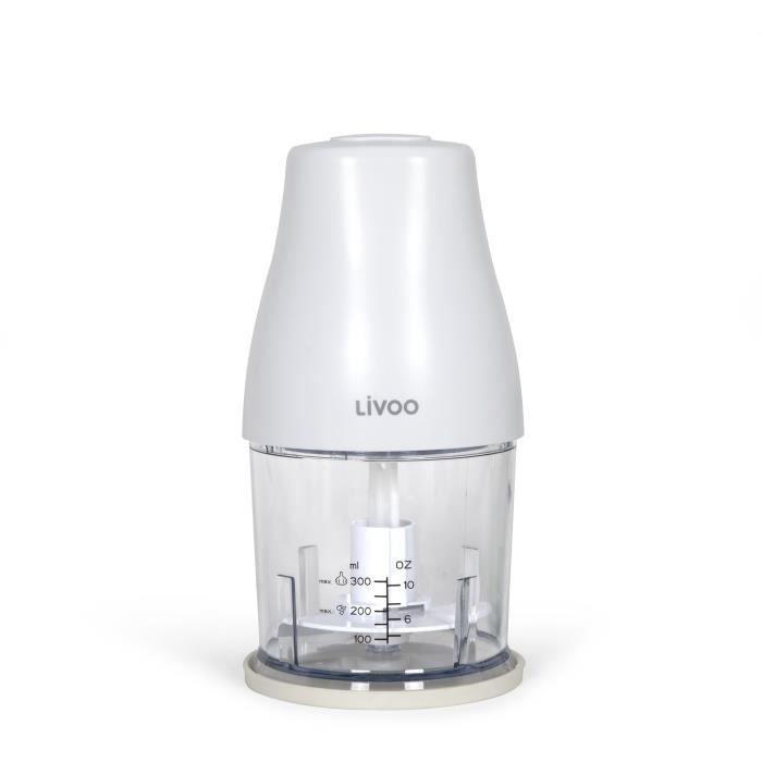 LIVOO Food Chopper - 300 ml - 400W - 1 Speed + Turbo - White