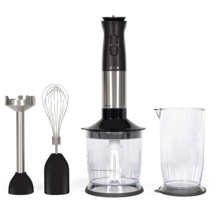 LIVOO Immersion Blender Set - 800W - 12 Speeds - Black - DOP246