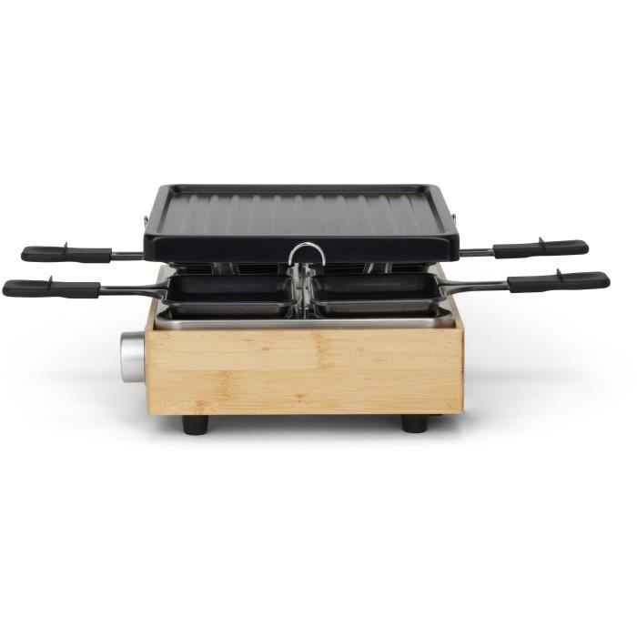 LIVOO Raclette Grill - 800W - Serves 4 People - Removable Non-Stick Grill Plate - Adjustable Thermostat DOC311