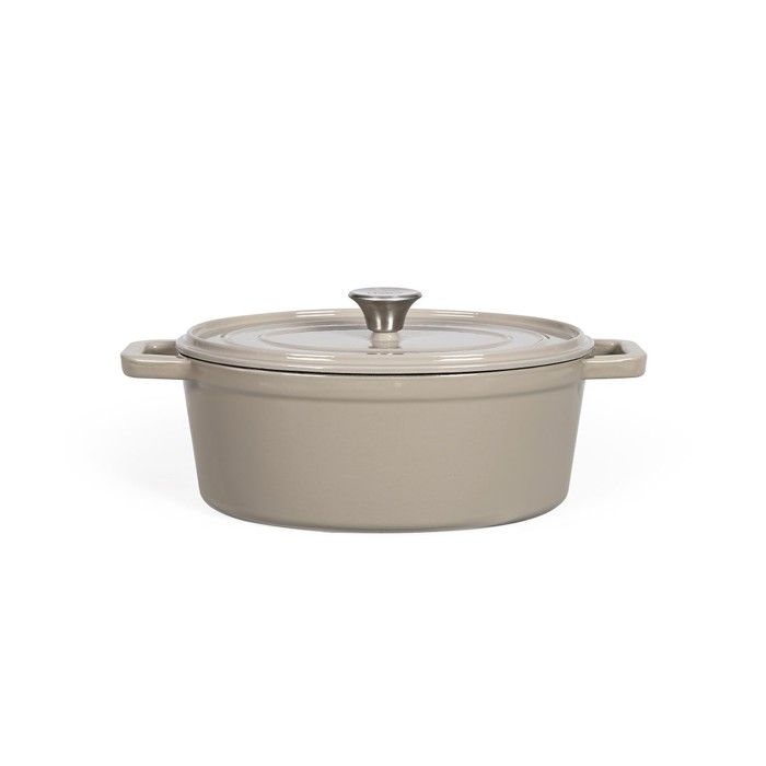 LIVOO Oval Casserole Dish - MEP129G - Enameled Cast Iron - 4.5 L - Suitable for All Hobs - 29 x 22 cm
