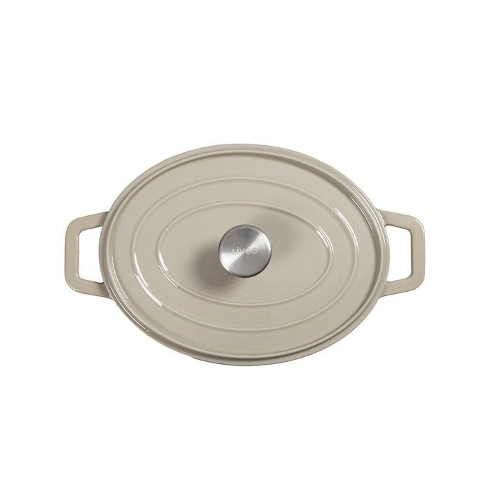 LIVOO Oval Casserole Dish - MEP129G - Enameled Cast Iron - 4.5 L - Suitable for All Hobs - 29 x 22 cm