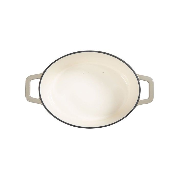 LIVOO Oval Casserole Dish - MEP129G - Enameled Cast Iron - 4.5 L - Suitable for All Hobs - 29 x 22 cm