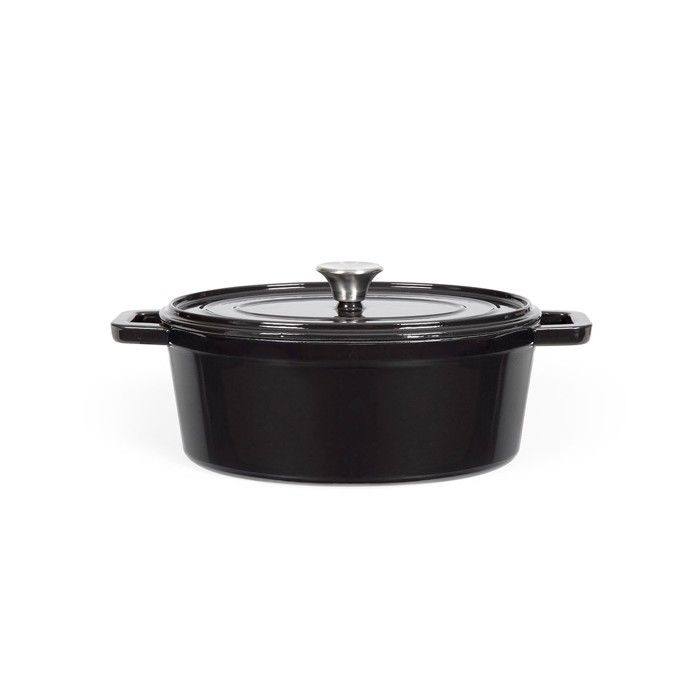 LIVOO Oval Casserole Dish - MEP129N - Enameled Cast Iron - 4.5 L - Suitable for All Hobs - 29 x 22 cm
