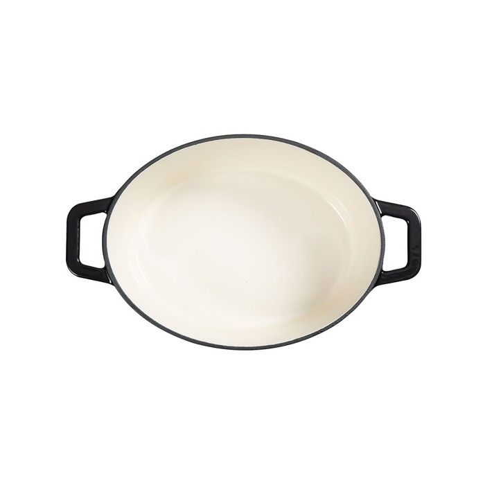 LIVOO Oval Casserole Dish - MEP129N - Enameled Cast Iron - 4.5 L - Suitable for All Hobs - 29 x 22 cm