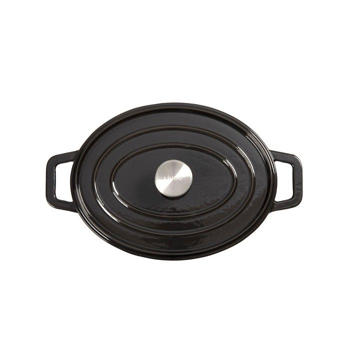 LIVOO Oval Casserole Dish - MEP129N - Enameled Cast Iron - 4.5 L - Suitable for All Hobs - 29 x 22 cm