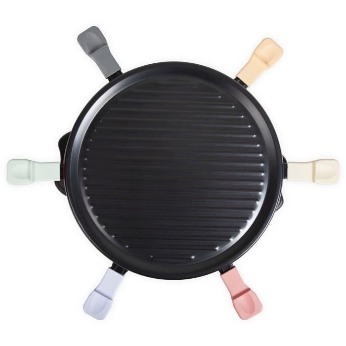 LIVOO Raclette Grill - DOC207P - Serves 6 People - 800W - Removable Grill Door