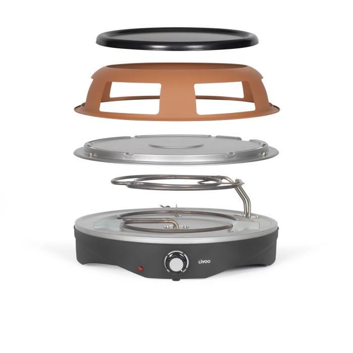 LIVOO Pizza Oven - DOC304 - 1200W - 6 Mini Pizzas - Non-stick