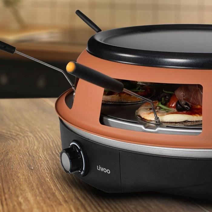 LIVOO Pizza Oven - DOC304 - 1200W - 6 Mini Pizzas - Non-stick