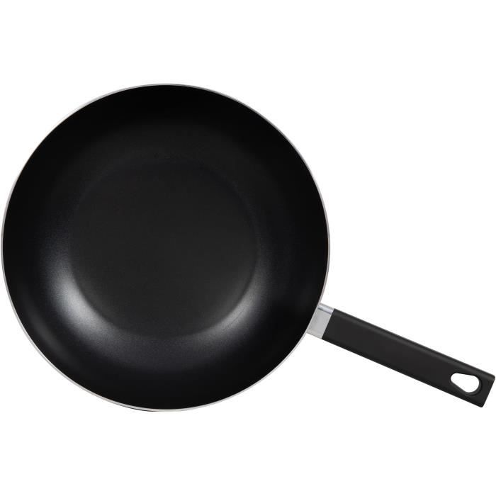 LIVOO Wok - MEP156R - 32 cm - Non-stick, PFOA and PFOS Free - Silicone Handle - Suitable for All Hobs Including Induction