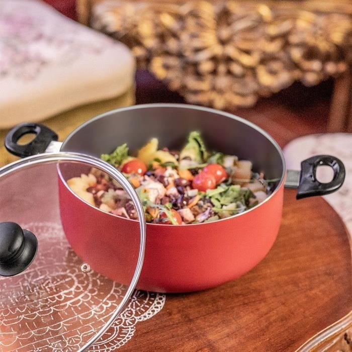 LIVOO Casserole Dish - MEP150R - 24 cm - Non-stick - Compatible with All Stovetops