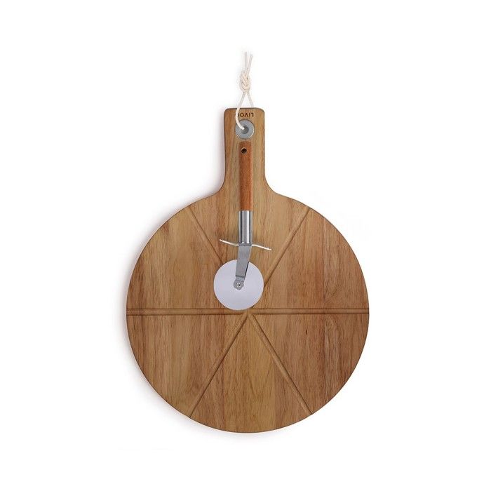 Pizza set - LIVOO - MES158 - Acacia wood - 30 x 45 cm - 1 pizza cutter