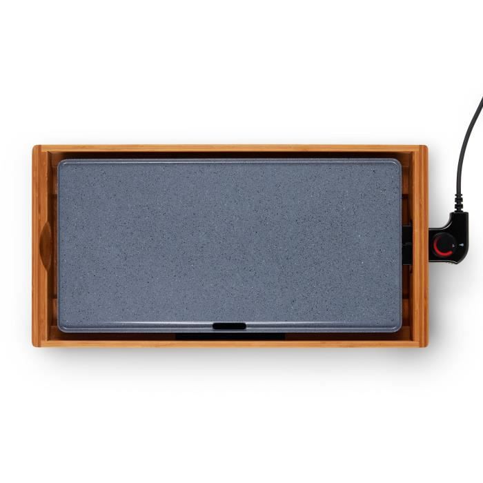 Plancha bambou revetement céramique - LIVOO - DOC322 - 2200W - Plaque amovible en  fonte d'aluminium - Thermostat ajustable