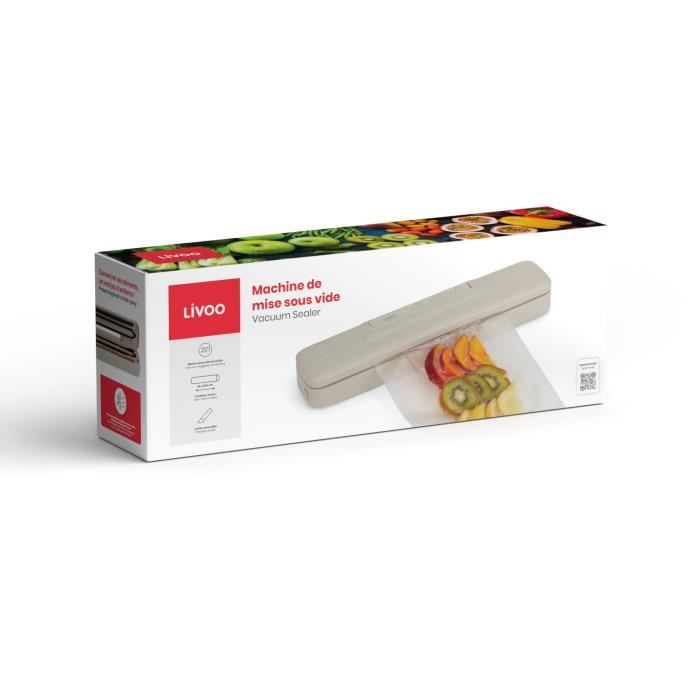 LIVOO Vacuum Sealer - DOM503C - 80W - 2 Functions - Film Roll Included