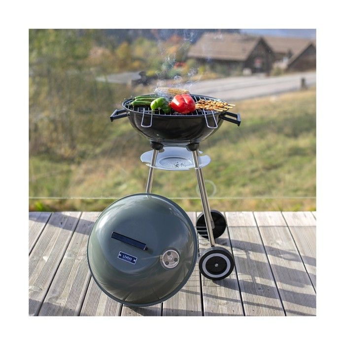 LIVOO Charcoal Barbecue - DOC172K - 41 cm Cooking Surface - Chrome-Plated Steel Grill
