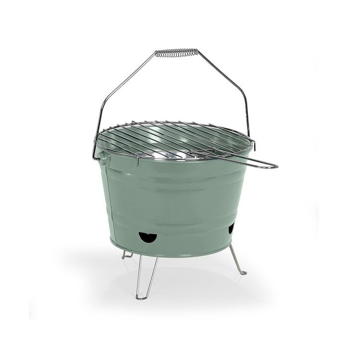 LIVOO Portable Charcoal Barbecue - Ø27 cm - Chrome-plated Steel Grill - Height 24 cm - Folding Legs DOC327V