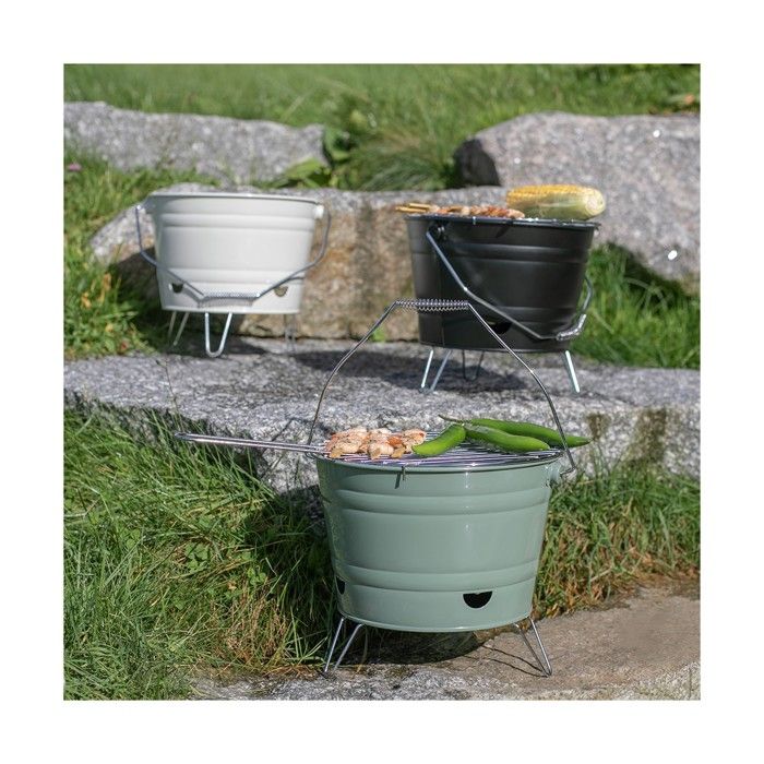 LIVOO Portable Charcoal Barbecue - Ø27 cm - Chrome-plated Steel Grill - Height 24 cm - Folding Legs DOC327V