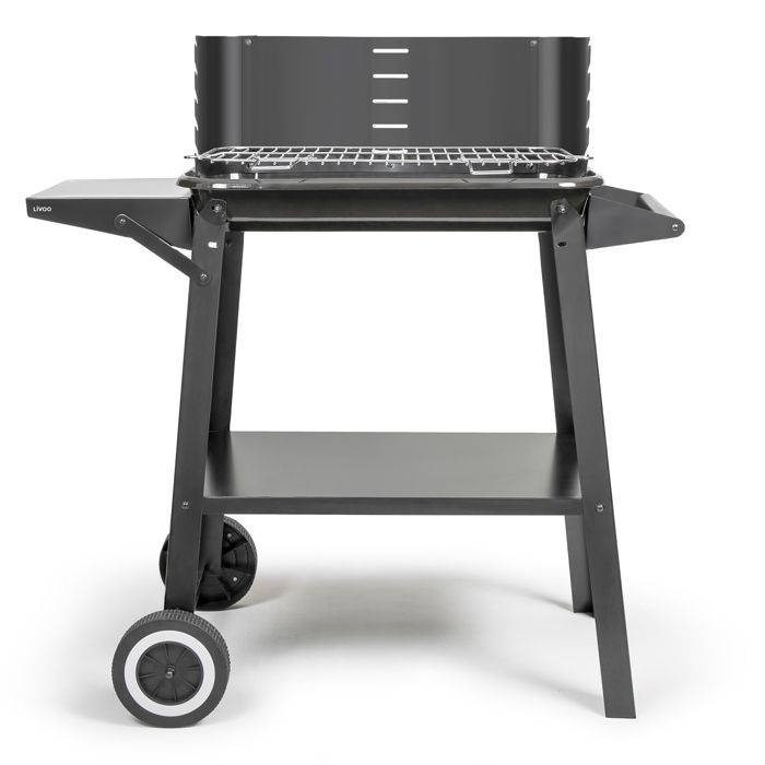 LIVOO DOC328 Charcoal Barbecue - Stainless Steel - Cooking Surface 48.5 x 28.8 cm