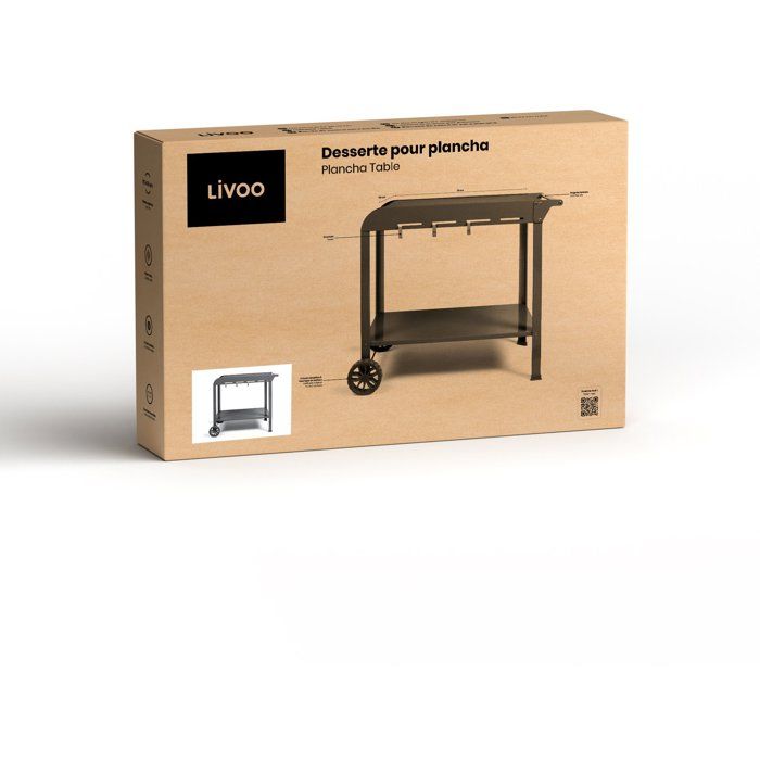 LIVOO Plancha Trolley - GS168G - 2 Wheels - Top Shelf 70 x 50 cm