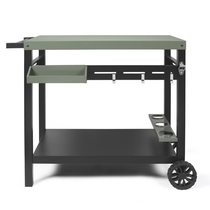LIVOO Plancha Trolley GS167V - Green/ Black - 85 x 50 cm Top Shelf