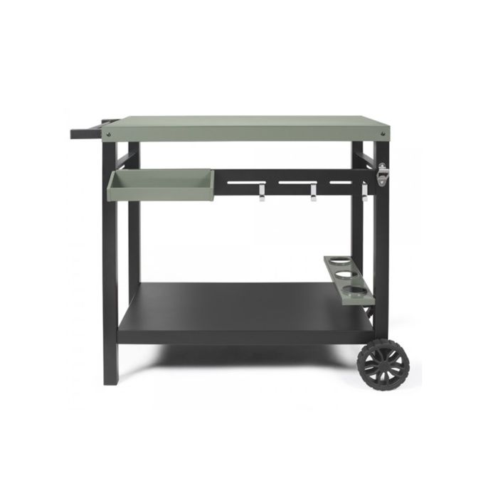 LIVOO Plancha Trolley GS167V - Green/ Black - 85 x 50 cm Top Shelf