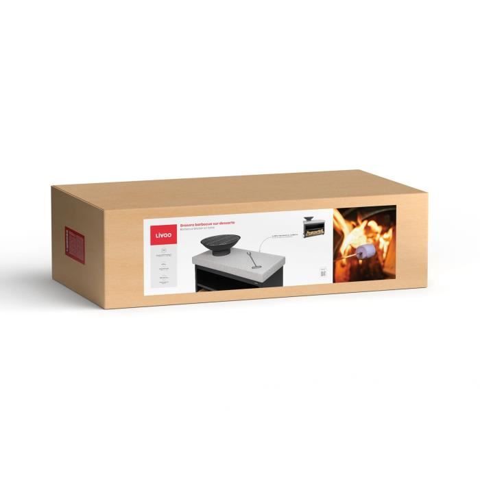 LIVOO Barbecue Fire Pit on Serving Cart - DOC329