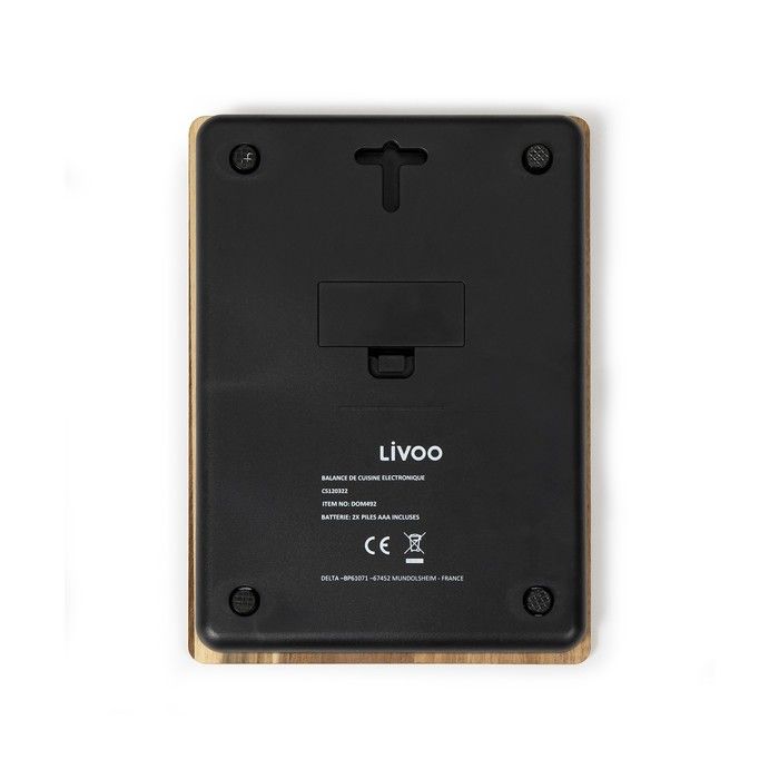 Livoo Electronic Kitchen Scale - DOM492 - 5 kg Capacity - Acacia Wood