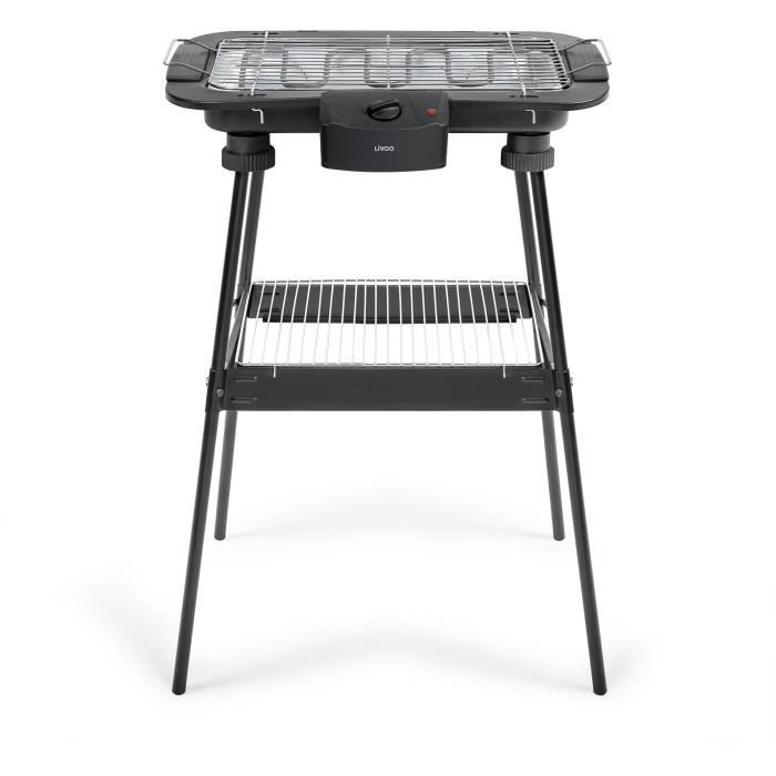 2-in-1 Electric Barbecue on Stand - LIVOO - DOM506 - 2200W - 2-in-1 - 2 Height Settings - Adjustable Thermostat