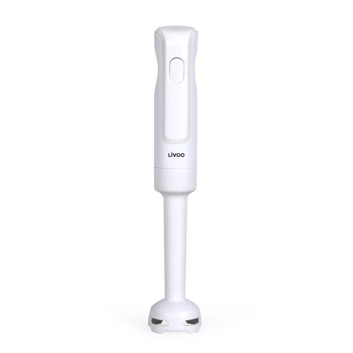 LIVOO Immersion Blender - 300W - 2 Stainless Steel Blades - 1 Speed - White