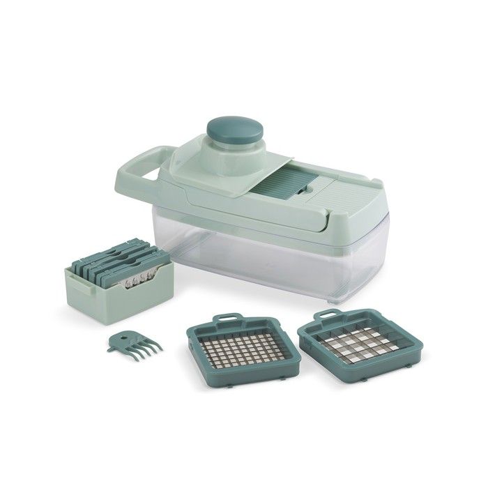 LIVOO Multifunctional Mandoline Slicer - 8 Stainless Steel Blades - 1.5 L Collection Container - Dishwasher Safe MEN435
