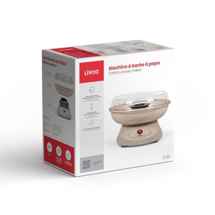 LIVOO DOM468C - Cotton Candy Machine - 450 W - Removable Bowl