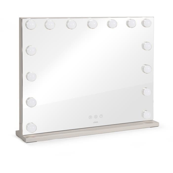 LIVOO Hollywood Makeup Mirror - DOS207 - 56 x 44 cm - 15 LEDs - 3 Light Modes