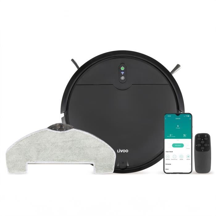 LIVOO DOH145 WASH'UP - Robot Vacuum Cleaner and Mop - 1000 Pa - 70 min