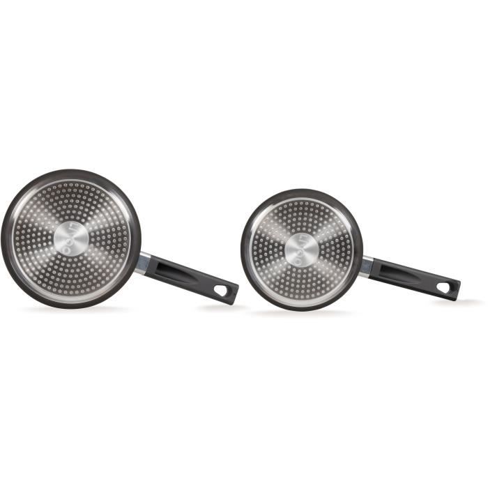LIVOO MEP154N Set of 2 Saucepans - PFOA-free Non-stick - Silicone Handle - Suitable for All Hobs