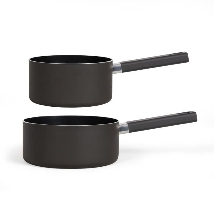 LIVOO MEP154N Set of 2 Saucepans - PFOA-free Non-stick - Silicone Handle - Suitable for All Hobs