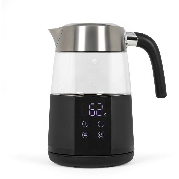 LIVOO DOD221N Digital Kettle - 1.7 L - 2200 W - 360° Swivel Base - Stainless Steel